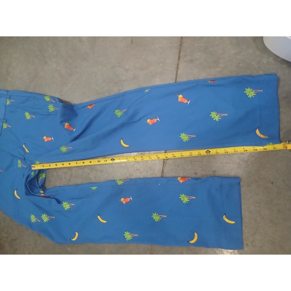 Loudmouth Men's Royal Blue Golf Pants Size 34 X 31.5 Bananas Palm Trees Cocktail - Picture 4 of 7